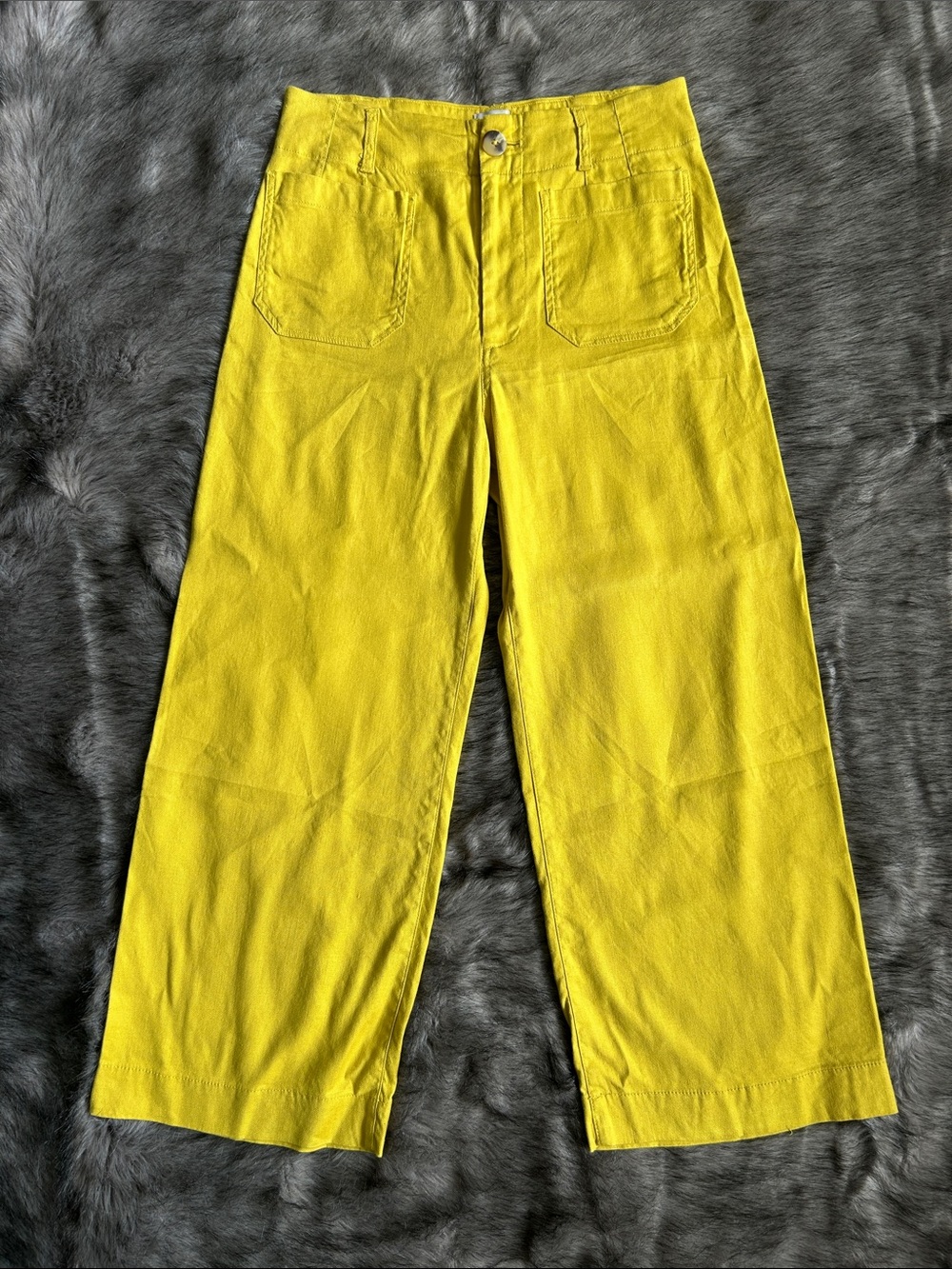 Mustard Wide-Leg Women's Pants - Picture 2 of 10